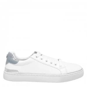M by Moda Metal Balina Trainers - WHITE/Blue CROC