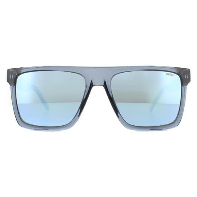 HUGO Square Crystal Blue Blue Mirror Sunglasses Blue