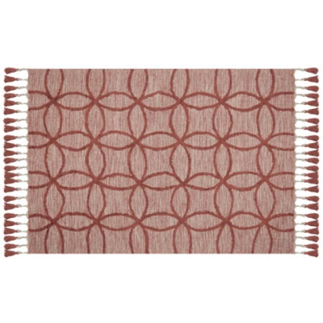 Beliani Rug Kirsehir Red 160 X 230 Cm Cotton