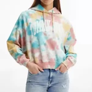 Tommy Jeans Womens Tjw Boxy Tie Dye College 1 Hoodie - Tie Dye Multi - L