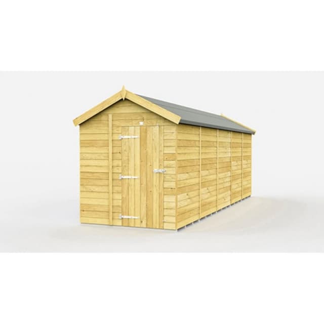 Buttercup Farm 6 x 19 Feet Apex Shed - Single Door W/O Window - L560 x W175 x H217cm in Brown Brown Unisex
