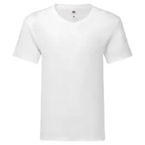 Fruit Of The Loom Mens Original V Neck T-Shirt (L) (White)