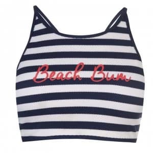SoulCal Crop Bikini Top Ladies - Stripes