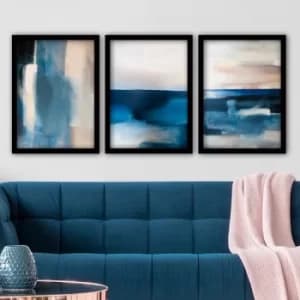 3SC60 Multicolor Decorative Framed Painting (3 Pieces)