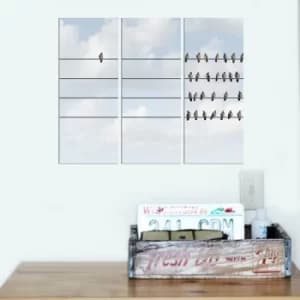 BME006 Multicolor Decorative Framed MDF Painting (3 Pieces)