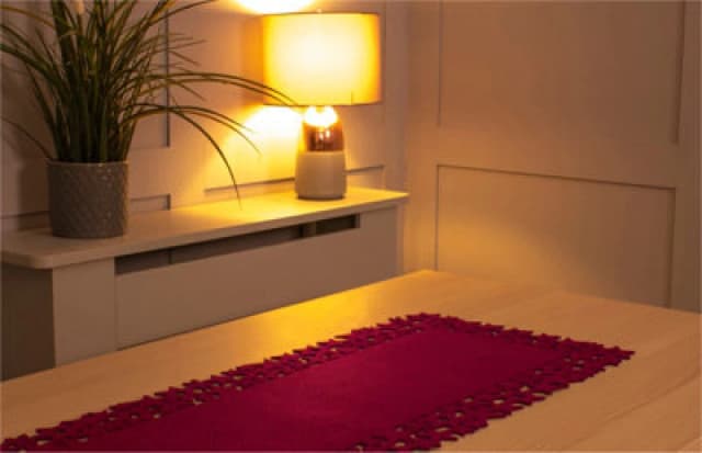 Netagon Rectangular Felt Table Runner with Openwork Star and Snowflake Design Maroon Maroon