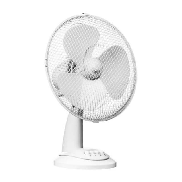 Premier Housewares Three Speed Oscillation White Desk Fan White