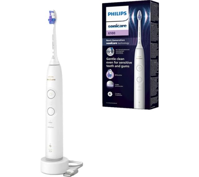PHILIPS Sonicare Series 6100 HX7400/01 Electric Toothbrush - White 8720689021715