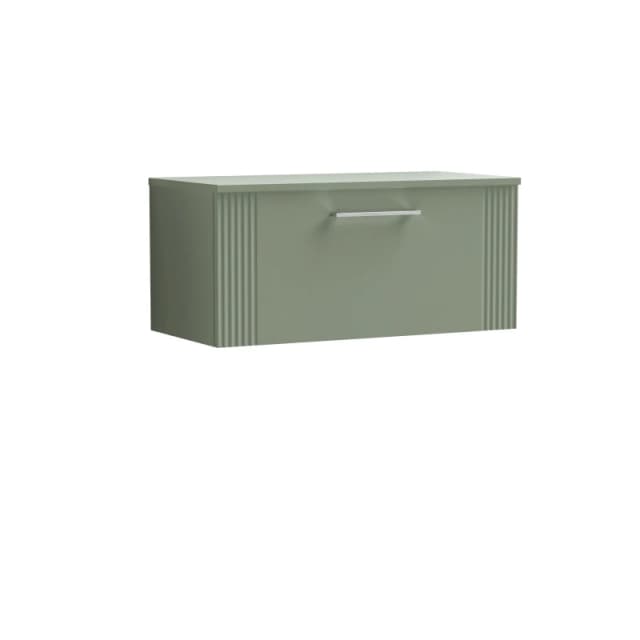 Balterley 1 Drawer Wall Hung Vanity Colour Match Worktop Green 800mm Green