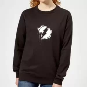 Justice League Graffiti The Flash Womens Sweatshirt - Black - M - Black
