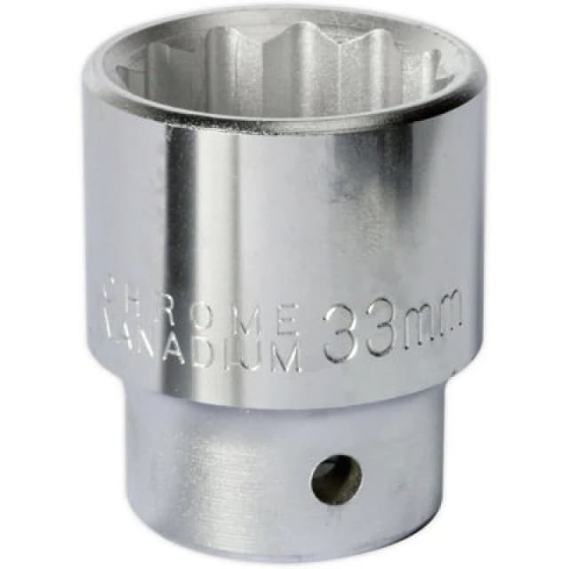 Loops 33mm Forged Steel Drive Socket - 3/4" Square Drive - Chrome Vanadium Socket Metallics