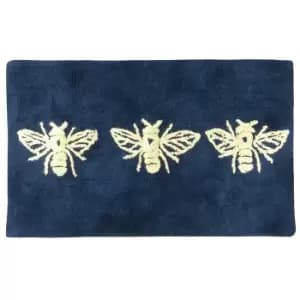 Bee Deco Bath Mat Navy