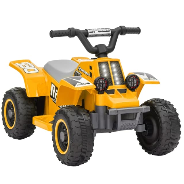 AIYAPLAY 6V Electric Quad Bike for Kids w/ Forward Backward - Yellow, Yellow 370-337V70YL