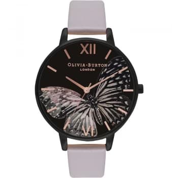 After Dark Butterfly Black & Grey Lilac Watch