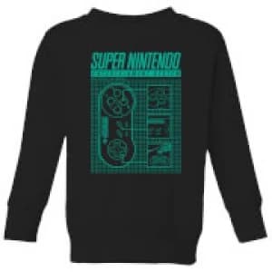 Nintendo Super Nintendo Entertainment System Blueprint Kid's Sweatshirt - Black - 11-12 Years