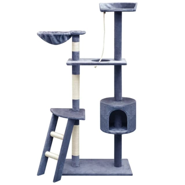 vidaXL Cat Tree with Sisal Scratching Posts 150cm Dark Blue Play Tower House