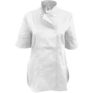 Dennys Womens/Ladies Short Sleeve Fitted Chef Jacket (3XL) (White) - White