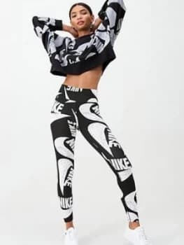 Nike Nsw Icon Clash Printed Legging - Black/White