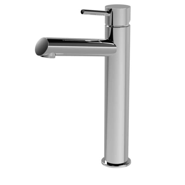 Balterley Minimalist Round Tall Mono Basin Mixer Tap Chrome Silver