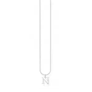 Silver Letter N Necklace KE2023-001-21-L45v