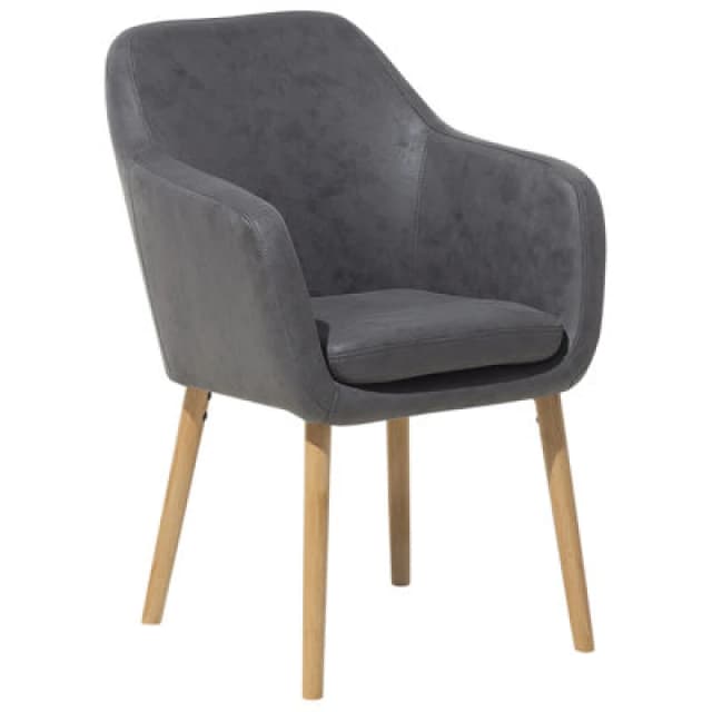 Beliani Dining Chair Yorkville Faux Leather Grey