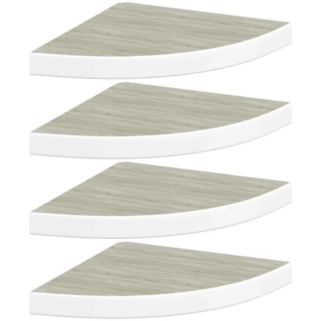 VIDAXL Vidaxl - Wall Corner Shelves 4 pcs Oak and White 35x35x3.8cm mdf 8720286417423