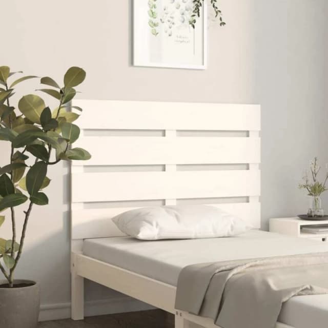 Vidaxl Headboard White 75X3X80 Cm Solid Wood Pine, White 821368