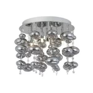 Zumaline Lighting - Zumaline Elli Semi Flush Ceiling Light, Chrome, 5x G9