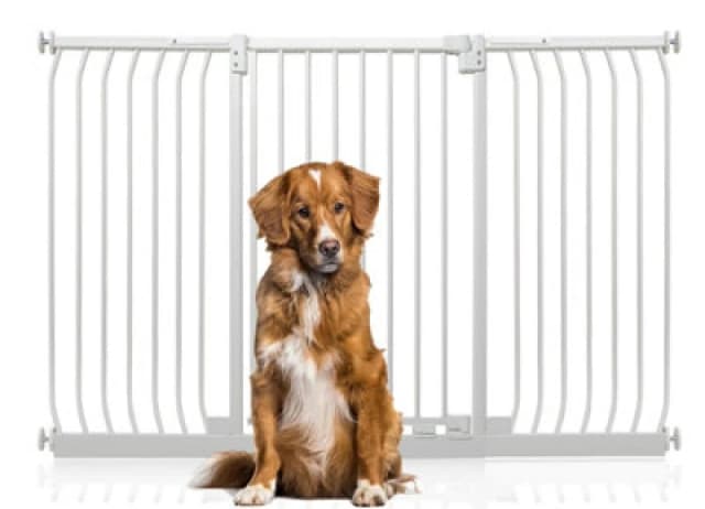Bettacare Extra Tall Elite Dog Gate, 161Cm - 170Cm, Matt White, Extra Tall 96.8Cm In Height, Pressure Fit Pet Gate