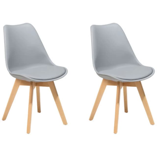 Beliani Set Of 2 Dining Chairs Dakota Ii Grey