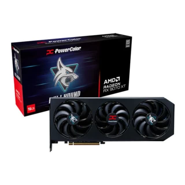 PowerColor RX 9070 XT OC 16GB Hellhound GDDR6 Graphics Card - RX9070XT 16G-L/OC