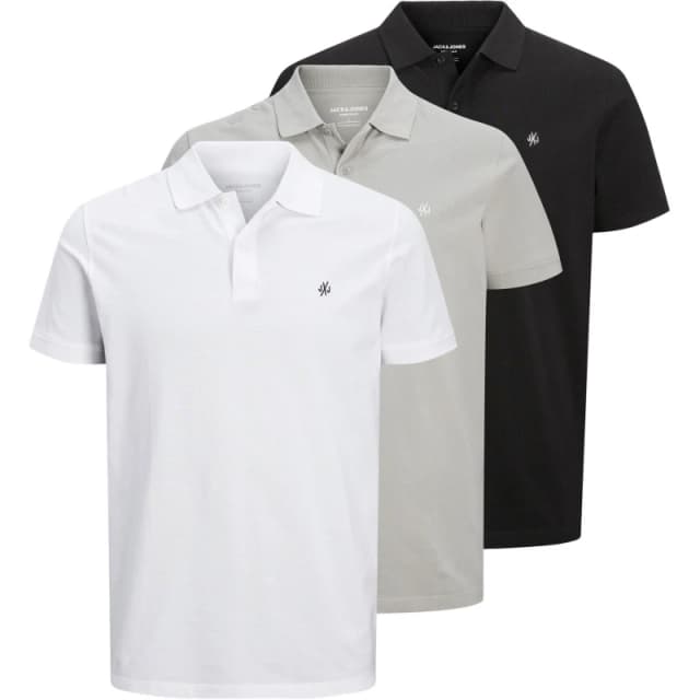 Jack and Jones 3 Pack Short Sleeve Polo Shirt Mens - Multi Multi S
