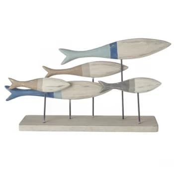 Wooden Pastel Painted Multi Fish Dec By Heaven Sends