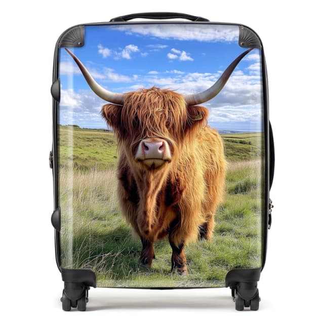 Warren Reed - Designer Highland Cow In Summer Suitcase Size: Large Multicolor Unisex Large