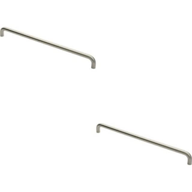 Loops 2x Round D Bar Pull Handle 22mm Dia 600mm Fixing Centres Satin Stainless Steel Metallics unisex