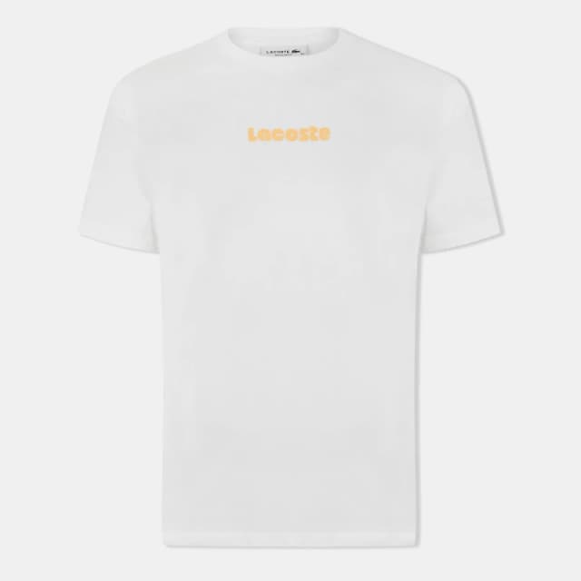 Lacoste Mens Vintage Print Oversized T-Shirt Flour male 2XS