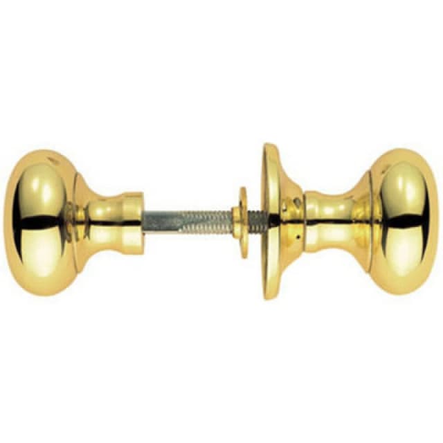 Loops PAIR Large Mushroom Rimmed Mortice Door Knob 53mm Diameter Polished Brass Metallics unisex