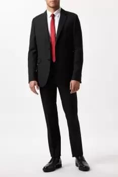 Slim Fit Black Twill Suit Jacket
