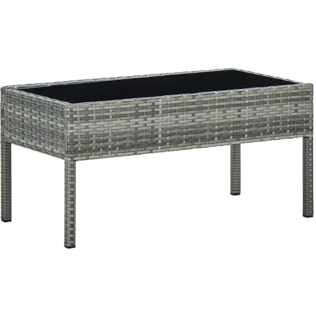 VIDAXL Garden Table Grey 75x40x37cm Poly Rattan Vidaxl 8719883855899