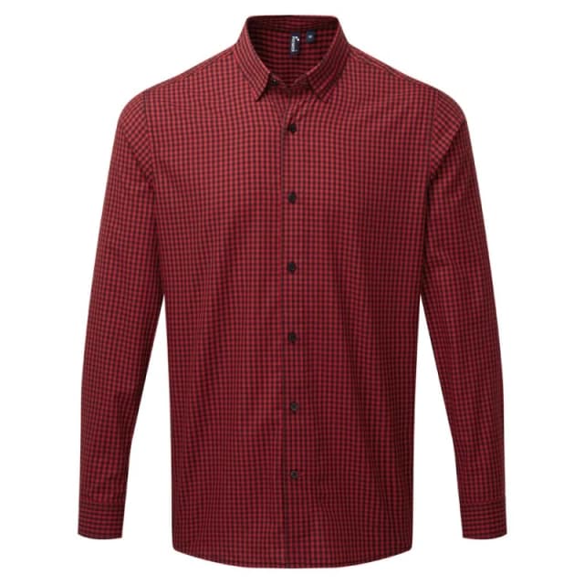 Premier Premier Men Maxton Check Long Sleeve Shirt in Black Size: Small Black S Male 5059444608575