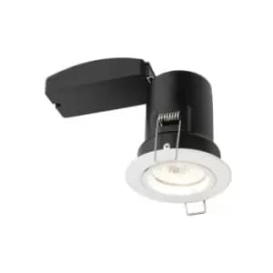 Saxby Lighting - Saxby Shieldplus Mv - Fire Rated 1 Light Recessed Downlight Matt White, GU10