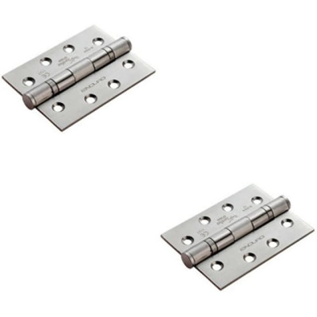 Loops 2x PAIR 102 x 76 x 3mm 13 Ball Bearing Hinge Satin Stainless Steel Interior Door Metallics