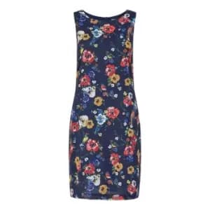 Yumi Navy Bird And Floral Print Shift Dress - Blue
