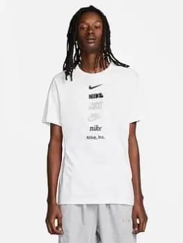 Nike Nsw Stacked Logo T-Shirt - White/Black