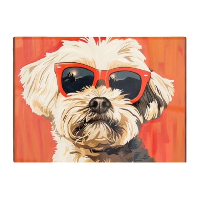 Warren Reed Designer Cool Pup In Sunglasses Chopping Board