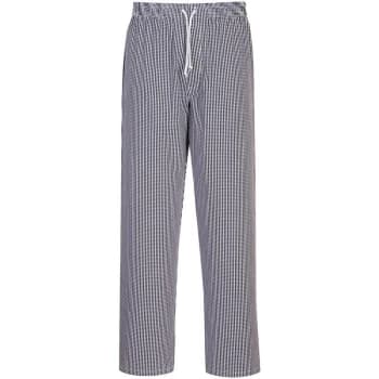 Portwest - C079 - Check Sz 3XL Tall Bromley Chefs Trousers Checked Checkered