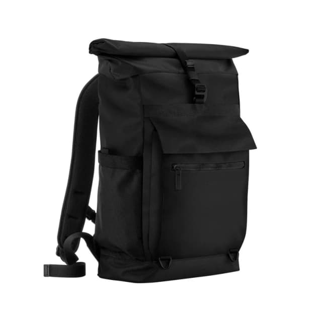 Quadra Mens Axis Roll Top Backpack in Black Male