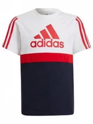 adidas Junior Boys Cb Tee, Black/Red, Size 15-16 Years