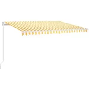 Vidaxl - Manual Retractable Awning 450x350cm Yellow and White Yellow