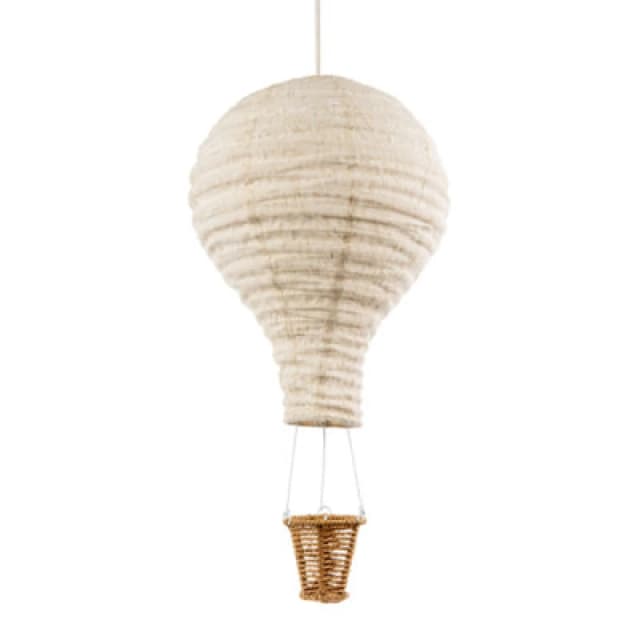 Happy Homewares Modern Hot Air Balloon Oatmeal Linen Easy Fit Pendant Lighting Shade